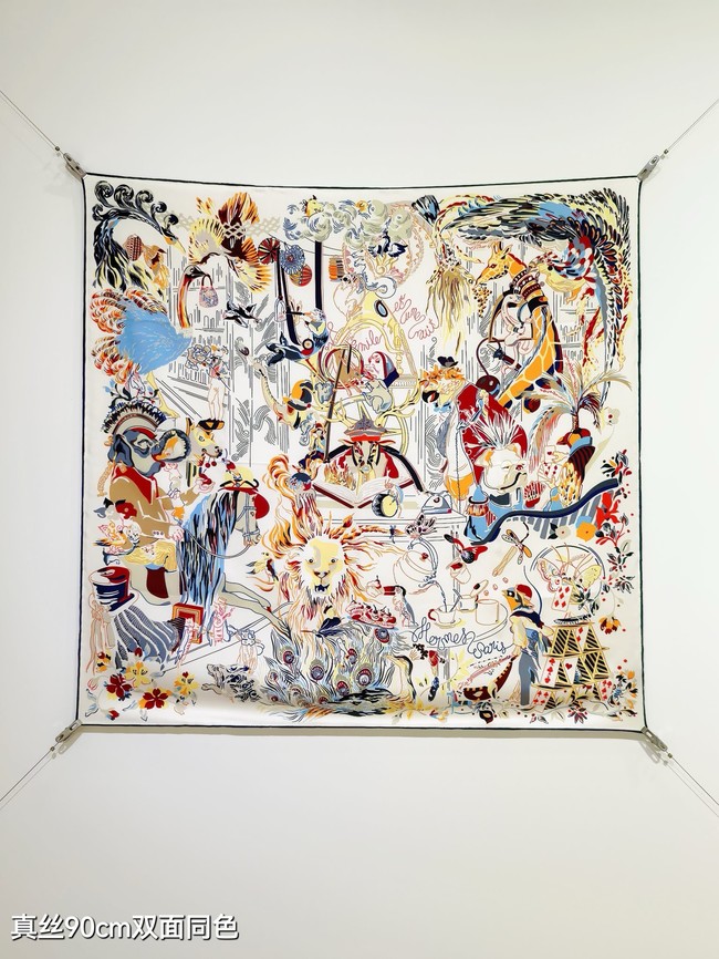 Hermes Shawl Cashmere and Silk Jacquard KY094