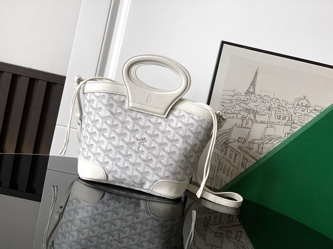 Goyard Calfskin Leather Tote Bag PM 00249 white