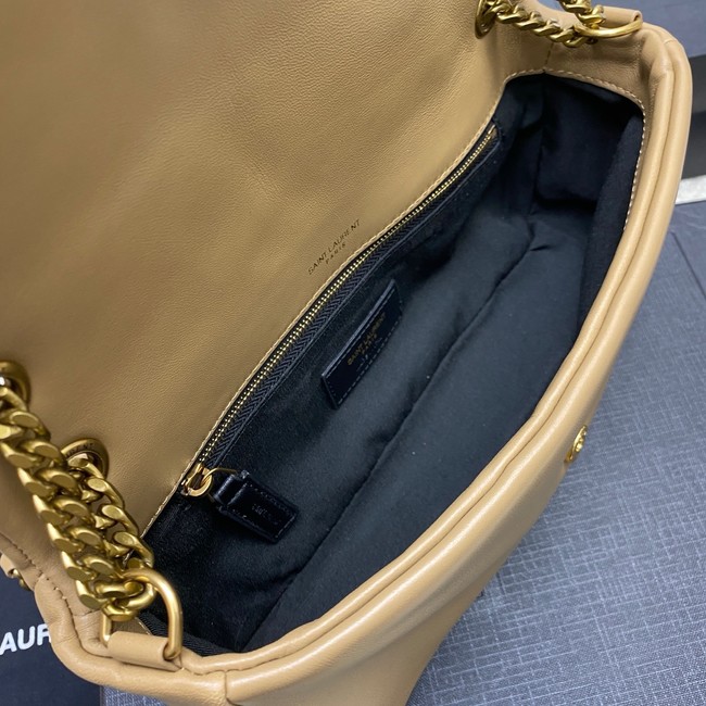 Saint Laurent CALYPSO small in plunged lambskin 734153 CARAMEL COGNAC