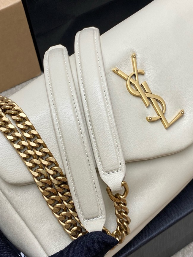 Saint Laurent CALYPSO small in plunged lambskin 734153 BLANC VINTAGE