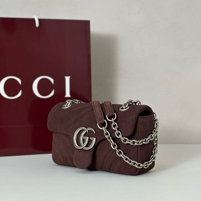 Gucci GG Marmont small shoulder bag 837280 Variation dusty blue suede
