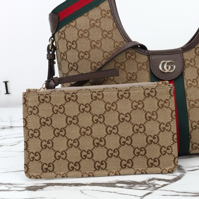 Gucci Giglio small tote bag 860845 beige and brown GG canvas