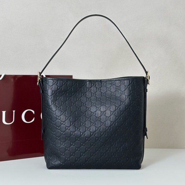 Gucci GG Emblem medium shoulder bag 847452 black