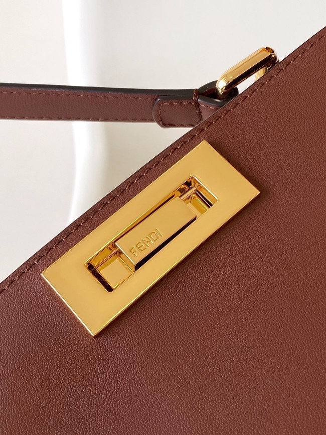 FENDI Way Medium Cowhide Bag 8BN367 wine red