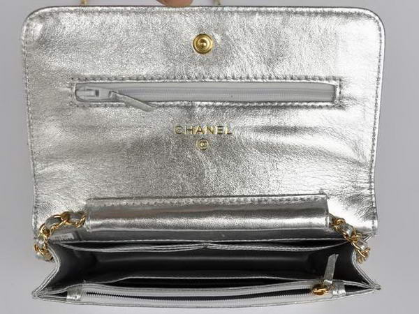 New Color Chanel A33814 Silver Sheepskin Leather Flap Bag Gold New Color Chanel A33814 Silver Sheepskin Leather Flap Bag Gold