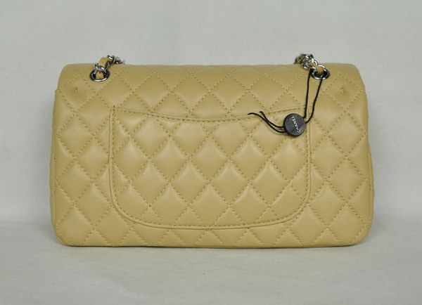 Chanel Classic Flap Bag 1112 Apricot Leather Silver Hardware Chanel Classic Flap Bag 1112 Apricot Leather Silver Hardware