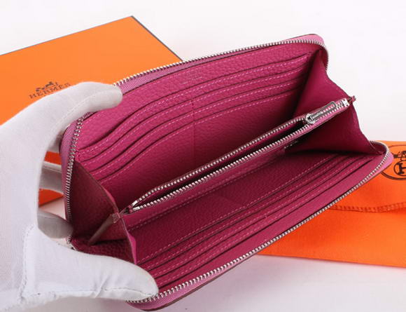 Hermes Togo Leather Perforated Zippy Wallet 9032 Roseo Hermes Togo Leather Perforated Zippy Wallet 9032 Roseo