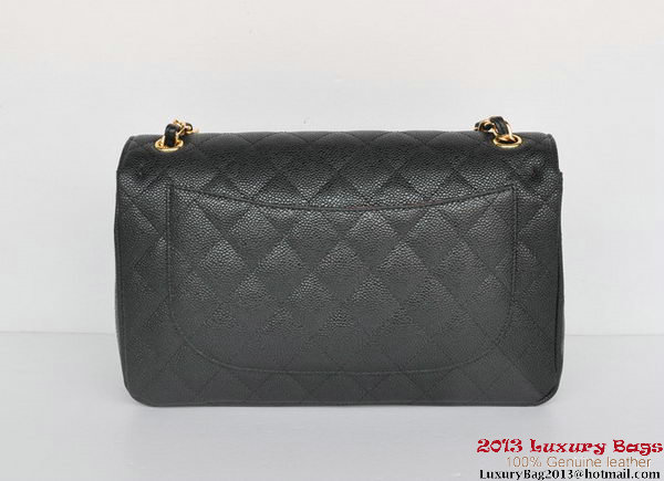 Chanel Jumbo Quilted Classic Cannage Patterns Flap Bag A58600 Black Gold Chanel Jumbo Quilted Classic Cannage Patterns Flap Bag A58600 Black Gold